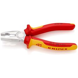Knipex Kombizange isoliert mit Mehrkomponenten-Hüllen, VDE-geprüft verchromt 180 mm (SB-Karte/Blister) Nr. 03 06 180 SB