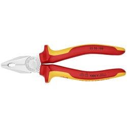 Knipex Kombizange isoliert mit Mehrkomponenten-Hüllen, VDE-geprüft verchromt 180 mm (SB-Karte/Blister) Nr. 03 06 180 SB