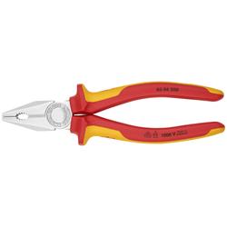 Knipex Kombizange isoliert mit Mehrkomponenten-Hüllen, VDE-geprüft verchromt 200 mm (SB-Karte/Blister) Nr. 03 06 200 SB