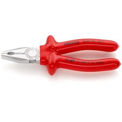 Knipex Kombizange tauchisoliert, VDE-geprüft verchromt 180 mm Nr. 03 07 180