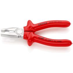 Knipex Kombizange tauchisoliert, VDE-geprüft verchromt 180 mm Nr. 03 07 180