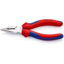 Knipex Spitz-Kombizange mit Mehrkomponenten-Hüllen verchromt 145 mm (SB-Karte/Blister) Nr. 08 25 145 SB