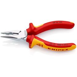 Knipex Spitz-Kombizange isoliert mit Mehrkomponenten-Hüllen, VDE-geprüft verchromt 145 mm Nr. 08 26 145