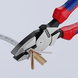 Knipex Kraft-Kombizange Lineman\u0027s Pliers amerikanisches Modell mit rutschhemmendem Kunststoff überzogen schwarz atramentiert 240 mm Nr. 09 01 240