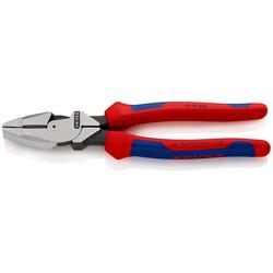 Knipex Kraft-Kombizange Lineman's Pliers amerikanisches Modell mit Mehrkomponenten-Hüllen schwarz atramentiert 240 mm (SB-Karte/Blister) Nr. 09 02 240 SB