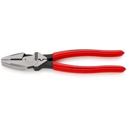 Knipex Kraft-Kombizange Lineman's Pliers amerikanisches Modell mit rutschhemmendem Kunststoff überzogen schwarz atramentiert 240 mm (SB-Karte/Blister) Nr. 09 11 240 SB