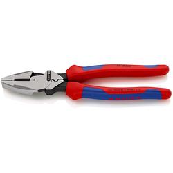 Knipex Kraft-Kombizange Lineman's Pliers amerikanisches Modell mit Mehrkomponenten-Hüllen schwarz atramentiert 240 mm (SB-Karte/Blister) Nr. 09 12 240 SB