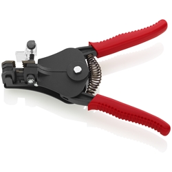 Knipex Abisolierzange mit Formmessern mit Kunststoff-Griffhüllen schwarz lackiert 180 mm Nr. 12 11 180 EAN
