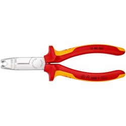 Knipex Abmantelungszange isoliert mit Mehrkomponenten-Hüllen, VDE-geprüft verchromt 165 mm (SB-Karte/Blister) Nr. 13 46 165 SB