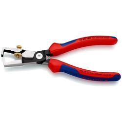 Knipex StriX® Abisolierzangen mit Kabelschere mit Mehrkomponenten-Hüllen schwarz atramentiert 180 mm Nr. 13 62 180