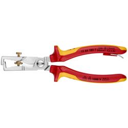 Knipex StriX® Abisolierzangen mit Kabelschere isoliert mit Mehrkomponenten-Hüllen, VDE-geprüft, mit integrierter isolierter Befestigungsöse zum Anbringen einer Absturzsicherung verchromt 180 mm Nr. 13 66 180 T