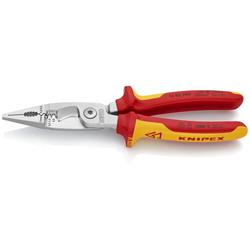 Knipex Elektro-Installationszange isoliert mit Mehrkomponenten-Hüllen, VDE-geprüft verchromt 200 mm (SB-Karte/Blister) Nr. 13 86 200 SB