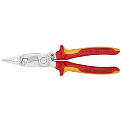 Knipex Elektro-Installationszange isoliert mit Mehrkomponenten-Hüllen, VDE-geprüft verchromt 200 mm (SB-Karte/Blister) Nr. 13 96 200 SB