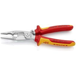 Knipex Elektro-Installationszange isoliert mit Mehrkomponenten-Hüllen, VDE-geprüft verchromt 200 mm (SB-Karte/Blister) Nr. 13 96 200 SB