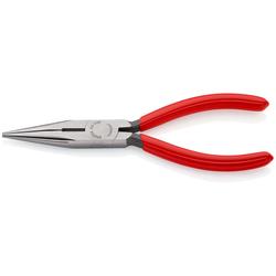 Knipex Flachrundzange mit Schneide (Radiozange) mit Kunststoff überzogen schwarz atramentiert 160 mm (SB-Karte/Blister) Nr. 25 01 160 SB