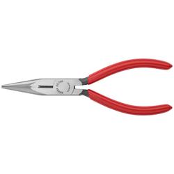 Knipex Flachrundzange mit Schneide (Radiozange) mit Kunststoff überzogen schwarz atramentiert 160 mm (SB-Karte/Blister) Nr. 25 01 160 SB