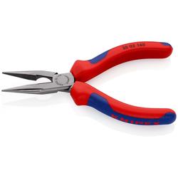 Knipex Flachrundzange mit Schneide (Radiozange) mit Mehrkomponenten-Hüllen schwarz atramentiert 140 mm (SB-Karte/Blister) Nr. 25 02 140 SB