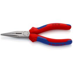 Knipex Flachrundzange mit Schneide (Radiozange) mit Mehrkomponenten-Hüllen schwarz atramentiert 160 mm (SB-Karte/Blister) Nr. 25 02 160 SB