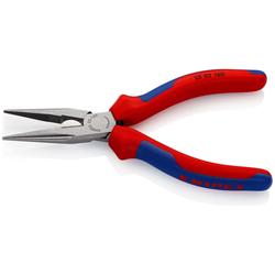 Knipex Flachrundzange mit Schneide (Radiozange) mit Mehrkomponenten-Hüllen schwarz atramentiert 160 mm (SB-Karte/Blister) Nr. 25 02 160 SB