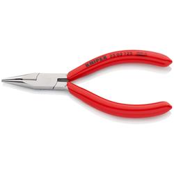 Knipex Flachrundzange mit Schneide (Radiozange) mit Kunststoff überzogen verchromt 125 mm Nr. 25 03 125