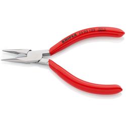 Knipex Flachrundzange mit Schneide (Radiozange) mit Kunststoff überzogen verchromt 125 mm Nr. 25 03 125