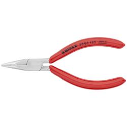 Knipex Flachrundzange mit Schneide (Radiozange) mit Kunststoff überzogen verchromt 125 mm Nr. 25 03 125