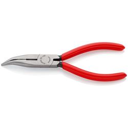 Knipex Flachrundzange mit Schneide (Radiozange) mit Kunststoff überzogen schwarz atramentiert 160 mm (SB-Karte/Blister) Nr. 25 21 160 SB