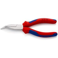 Knipex Flachrundzange mit Schneide (Radiozange) mit Mehrkomponenten-Hüllen verchromt 160 mm Nr. 25 25 160