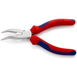 Knipex Flachrundzange mit Schneide (Radiozange) mit Mehrkomponenten-Hüllen verchromt 160 mm Nr. 25 25 160