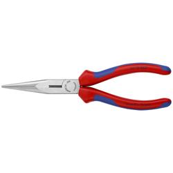 Knipex Flachrundzange mit Schneide (Storchschnabelzange) mit Mehrkomponenten-Hüllen schwarz atramentiert 200 mm (SB-Karte/Blister) Nr. 26 12 200 SB