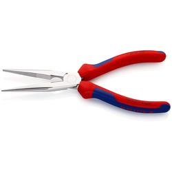 Knipex Flachrundzange mit Schneide (Storchschnabelzange) mit Mehrkomponenten-Hüllen verchromt 200 mm (SB-Karte/Blister) Nr. 26 15 200 SB
