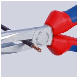 Knipex Flachrundzange mit Schneide (Storchschnabelzange) mit Mehrkomponenten-Hüllen verchromt 200 mm (SB-Karte/Blister) Nr. 26 15 200 SB