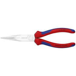Knipex Flachrundzange mit Schneide (Storchschnabelzange) mit Mehrkomponenten-Hüllen verchromt 200 mm Nr. 26 15 200