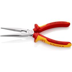 Knipex Flachrundzange mit Schneide (Storchschnabelzange) isoliert mit Mehrkomponenten-Hüllen, VDE-geprüft verchromt 200 mm (SB-Karte/Blister) Nr. 26 16 200 SB