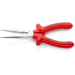 Knipex Flachrundzange mit Schneide (Storchschnabelzange) tauchisoliert, VDE-geprüft verchromt 200 mm Nr. 26 17 200