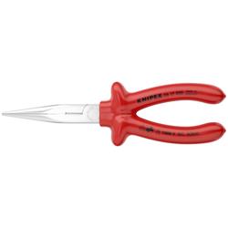 Knipex Flachrundzange mit Schneide (Storchschnabelzange) tauchisoliert, VDE-geprüft verchromt 200 mm Nr. 26 17 200