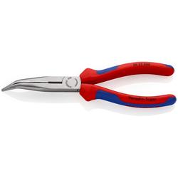 Knipex Flachrundzange mit Schneide (Storchschnabelzange) mit Mehrkomponenten-Hüllen schwarz atramentiert 200 mm (SB-Karte/Blister) Nr. 26 22 200 SB