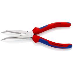 Knipex Flachrundzange mit Schneide (Storchschnabelzange) mit Mehrkomponenten-Hüllen verchromt 200 mm (SB-Karte/Blister) Nr. 26 25 200 SB