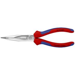 Knipex Flachrundzange mit Schneide (Storchschnabelzange) mit Mehrkomponenten-Hüllen verchromt 200 mm (SB-Karte/Blister) Nr. 26 25 200 SB