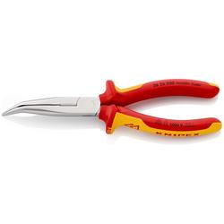 Knipex Flachrundzange mit Schneide (Storchschnabelzange) isoliert mit Mehrkomponenten-Hüllen, VDE-geprüft verchromt 200 mm (SB-Karte/Blister) Nr. 26 26 200 SB