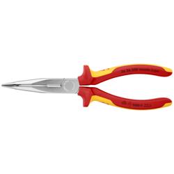Knipex Flachrundzange mit Schneide (Storchschnabelzange) isoliert mit Mehrkomponenten-Hüllen, VDE-geprüft verchromt 200 mm (SB-Karte/Blister) Nr. 26 26 200 SB