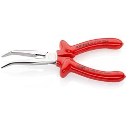 Knipex Flachrundzange mit Schneide (Storchschnabelzange) tauchisoliert, VDE-geprüft verchromt 200 mm Nr. 26 27 200