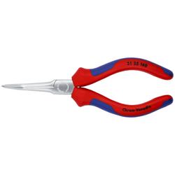 Knipex Greifzange (Nadelzange) mit Mehrkomponenten-Hüllen verchromt 160 mm Nr. 31 25 160