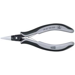 Knipex Präzisions-Elektronik-Greifzange ESD mit Mehrkomponenten-Hüllen brüniert 130 mm Nr. 34 42 130 ESD