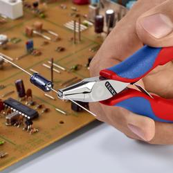 Knipex Elektronik-Bestückungszange mit Mehrkomponenten-Hüllen 130 mm Nr. 36 12 130