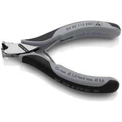 Knipex Elektronik-Vornschneider ESD mit Mehrkomponenten-Hüllen 115 mm Nr. 64 02 115 ESD