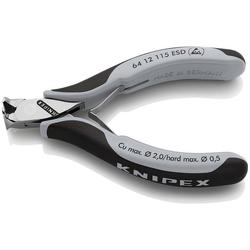 Knipex Elektronik-Vornschneider ESD mit Mehrkomponenten-Hüllen 115 mm Nr. 64 12 115 ESD