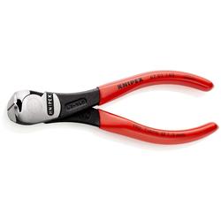 Knipex Kraft-Vornschneider mit Kunststoff überzogen schwarz atramentiert 140 mm (SB-Karte/Blister) Nr. 67 01 140 SB