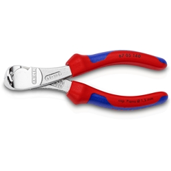 Knipex Kraft-Vornschneider mit Mehrkomponenten-Hüllen verchromt 140 mm Nr. 67 05 140