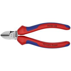 Knipex Seitenschneider mit Mehrkomponenten-Hüllen schwarz atramentiert 140 mm (SB-Karte/Blister) Nr. 70 02 140 SB